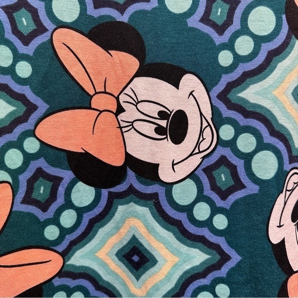 Disney LulaRoe Irma Mid-Sleeve Stretchy High-Low Tunic Minnie Mouse Teal S 6-8 - Picture 9 of 17